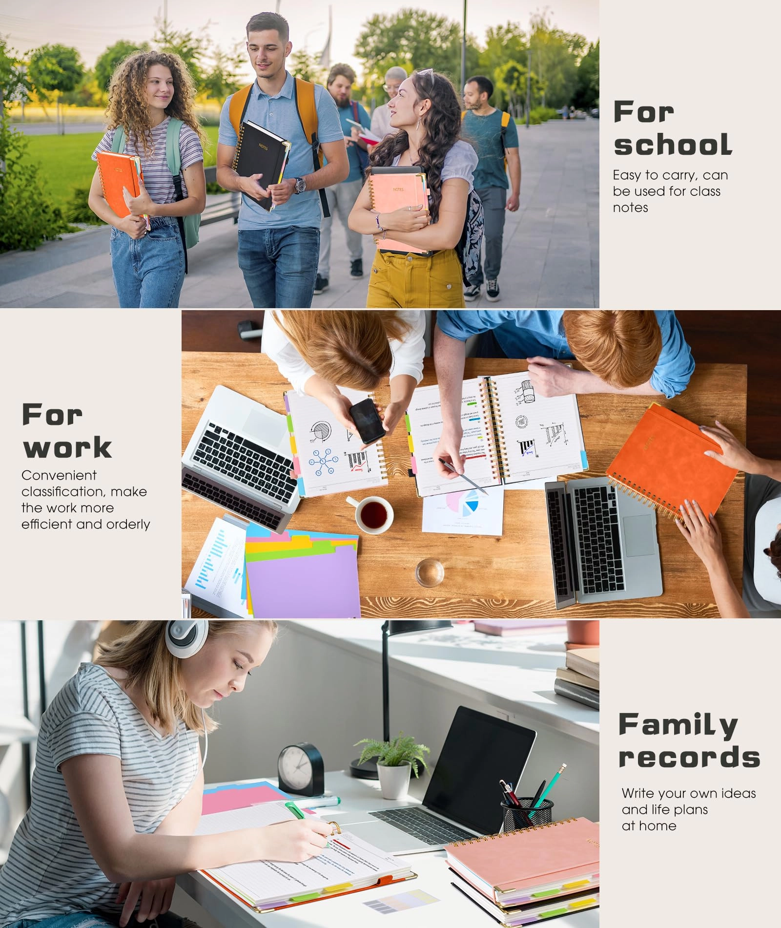 Spiral Notebook Large Hardcover - Lined 150 Sheets