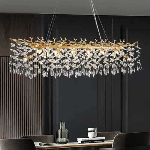 Modern Crystal Chandelier - 3000 Kelvin Dimmable