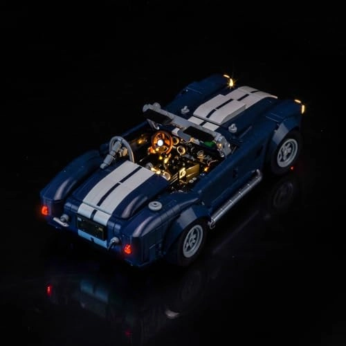 LED Light Set Compatible with Lego 10357 Shelby Cobra 427 S/C - Touch Dimmer Switch 2 light sources