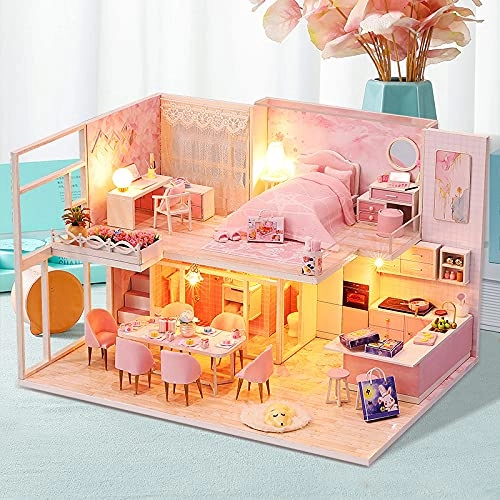 DIY Miniature Doll House Kit - Mini Toy House Dust Proof Cover