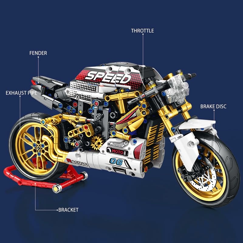Motorcycle Building Block Kit - 890 pcs