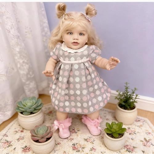Pippa Reborn Baby Doll - 26 inch Cotton Vinyl Hand-rooted Curly Hair Ages 3+