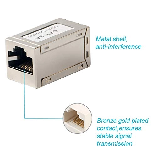 RJ45 Inline Coupler - Shielded CAT6A Female to Female