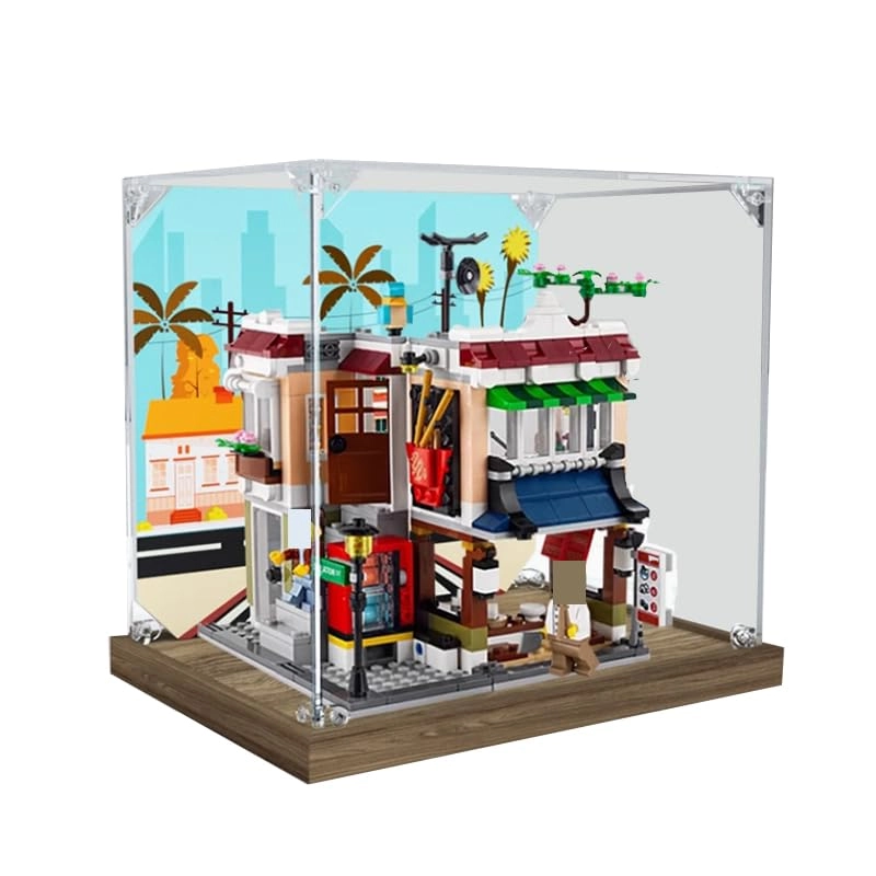 HCAEIOFJ Display Case (31131) - 9.84x7.08x9.05in. Acrylic Wood Bottom 2mm