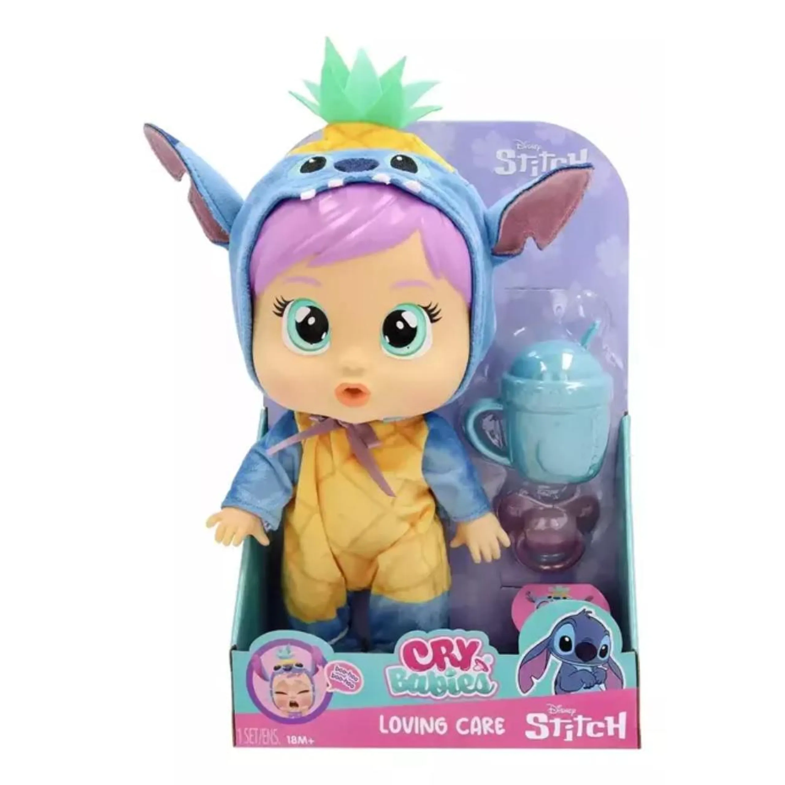 IMC Toys Stitch Baby Doll - Cry Babies Loving Care Disney Ages 18 months+