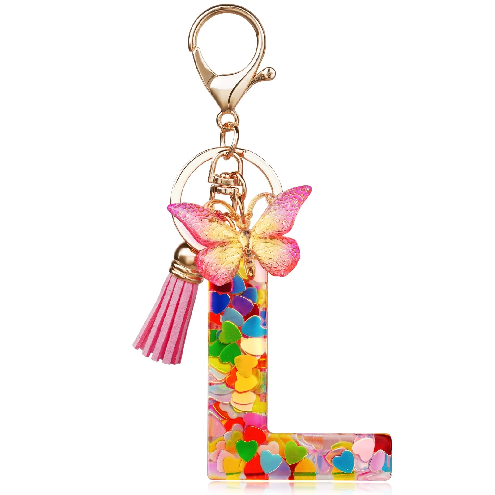 Initial Letter Keychain - Butterfly