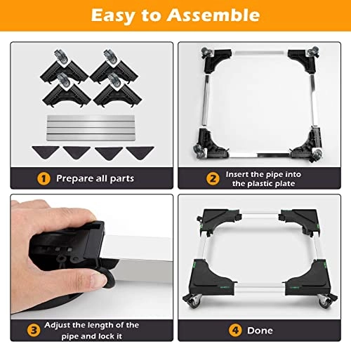 Furniture Dolly - Adjustable 16 inches to 24-3/8 inches 4 Locking Swivel Wheels
