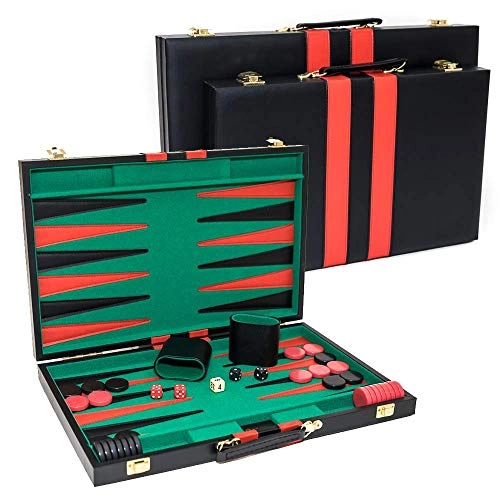 Greenwich Avenue Backgammon Set - 18" Faux Leather