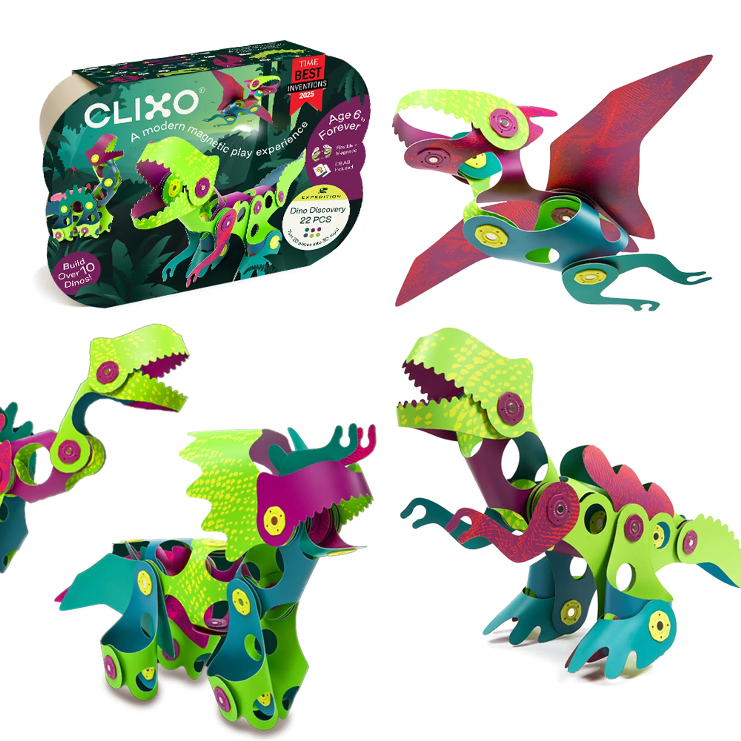 Clixo Expedition Magnetic Building Toy Set - Dino Discovery