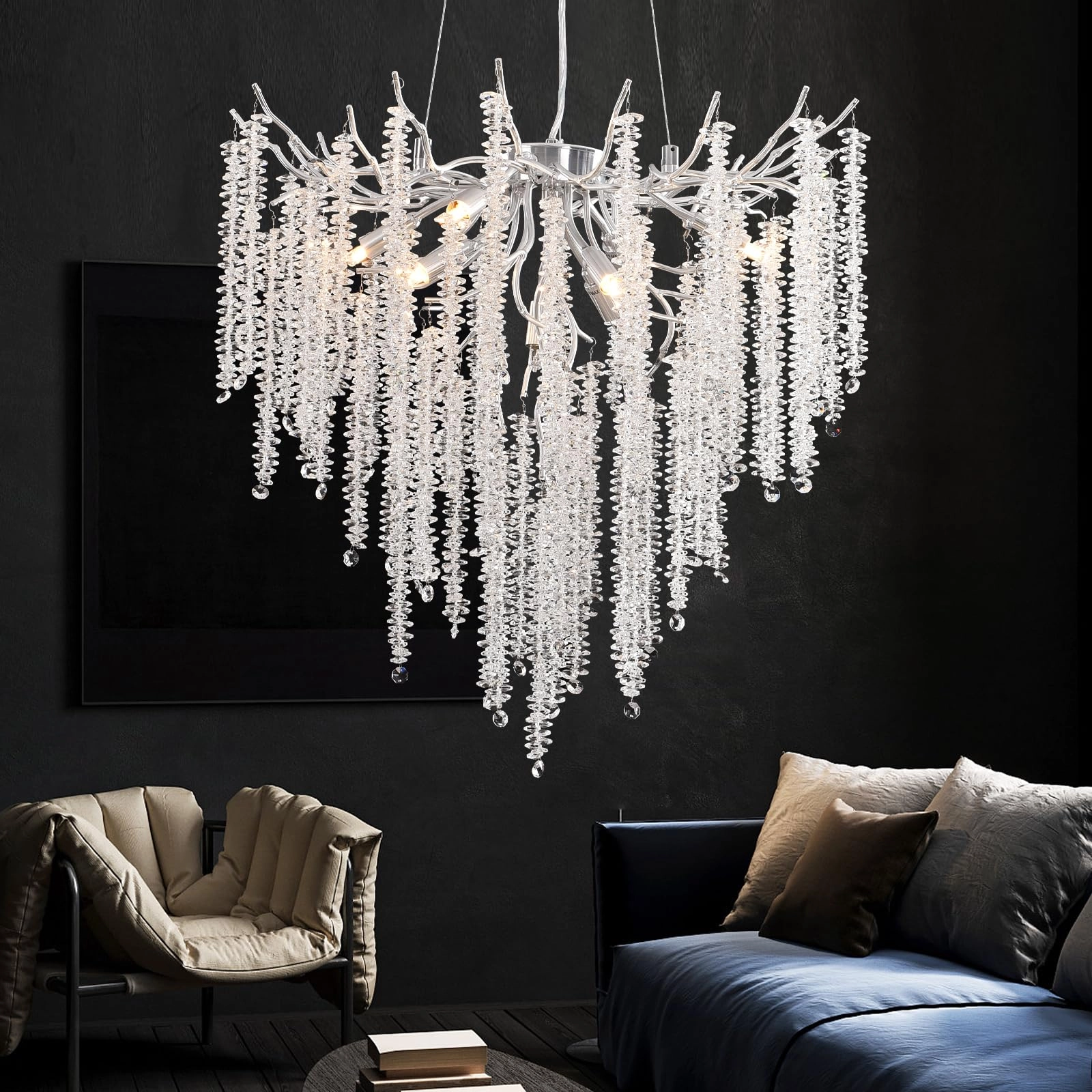 AHXIAOZN Modern Chandelier Crystal Light - 20 inches (min) to 67 inches (max)