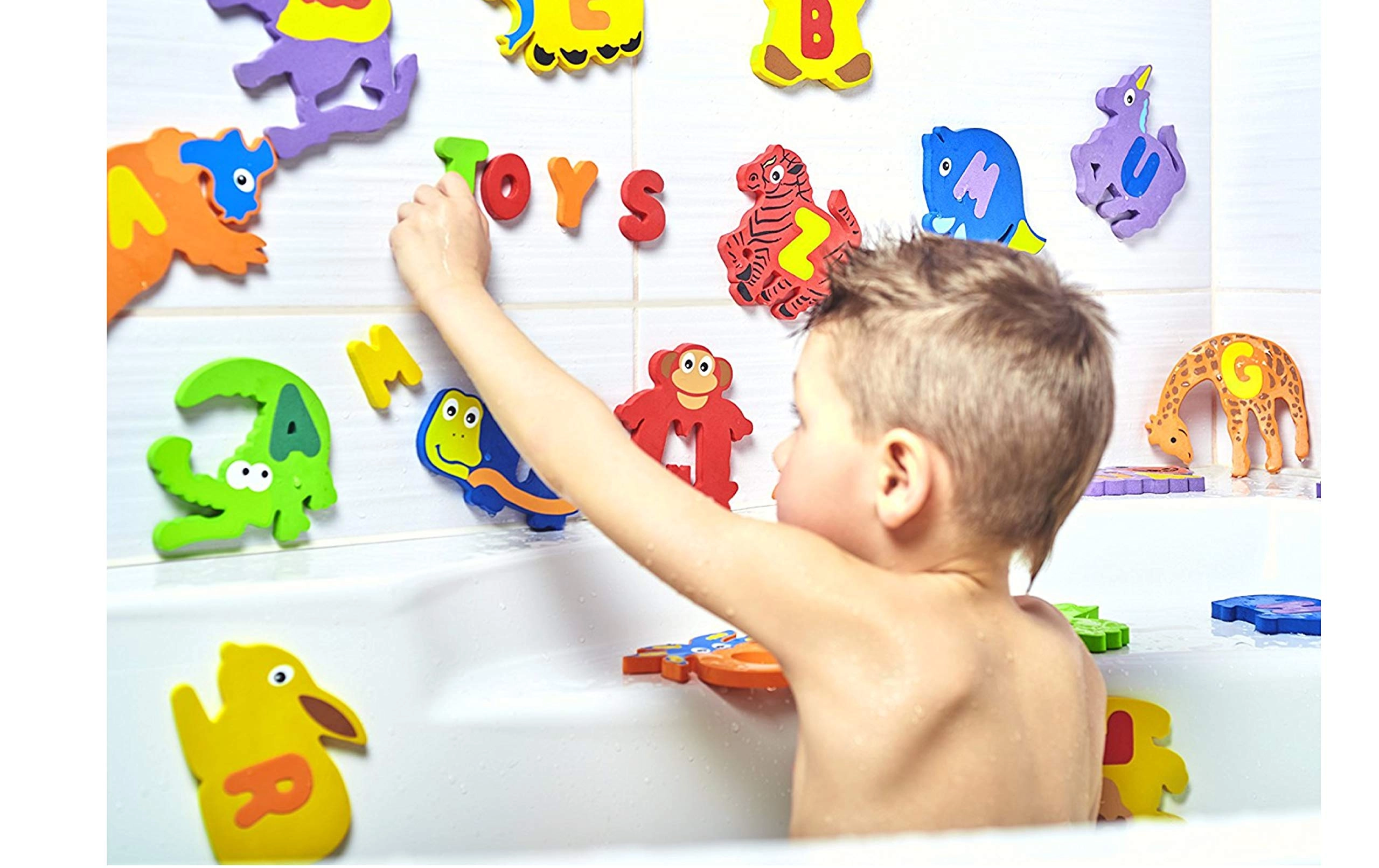 Bath Foam Alphabet Letters - Set of 52 Pcs Toy Organizer Non-Toxic