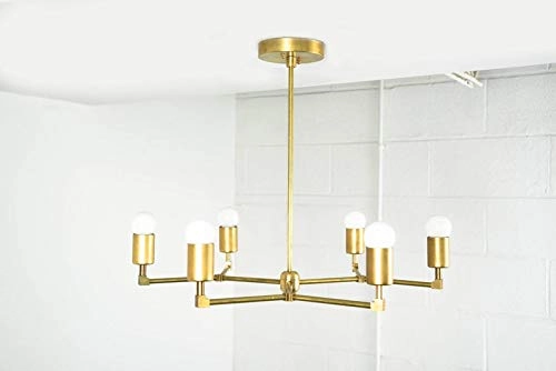 Sputnik Chandeliers - 6-Light Antique Brass Flush Mount