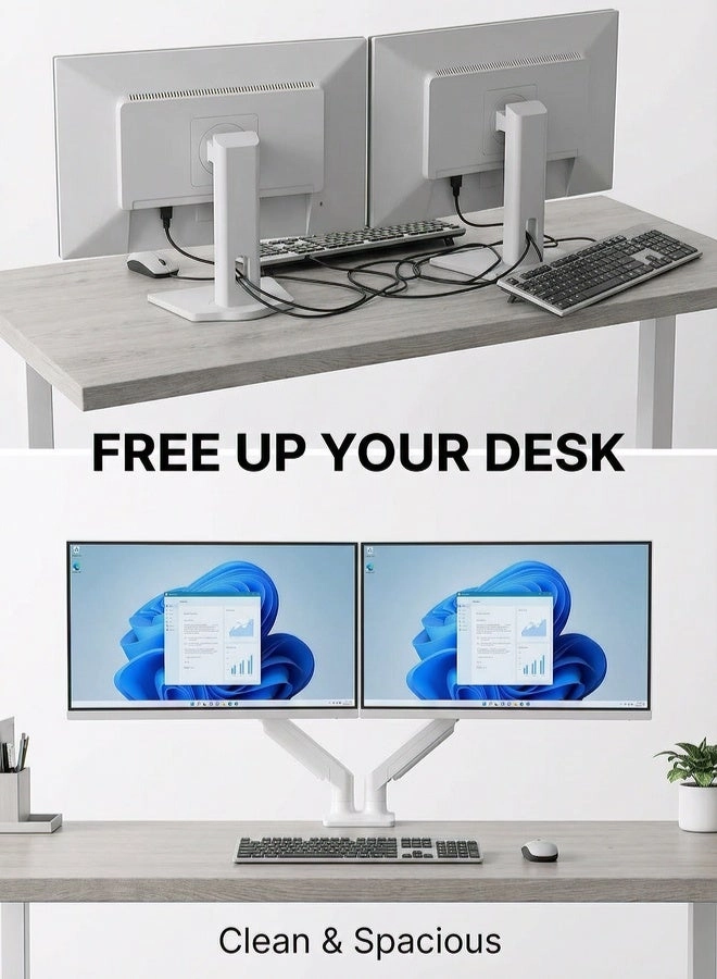 Dual monitor arm - 14-34 inch 75x75mm/100x100mm