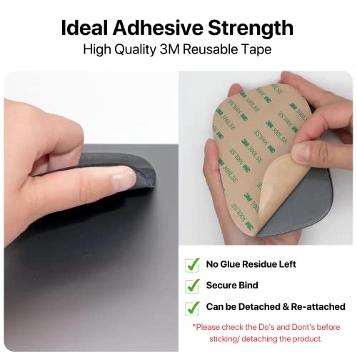 Stick-On Mouse Pouch - Adhesive Holder Compatible with Apple Magic Mouse 1 & 2 Black