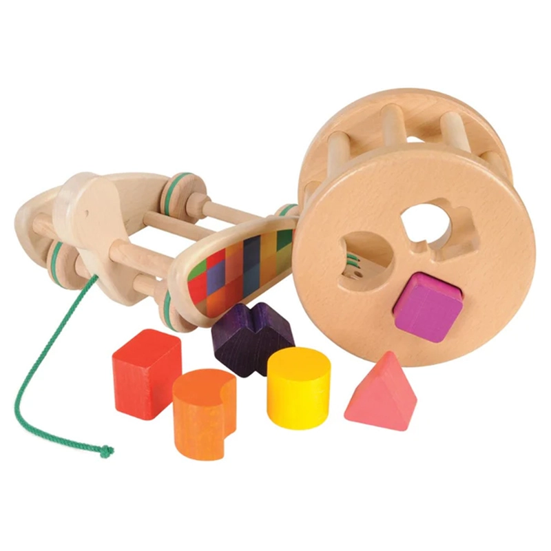 Snail Stroller Toy - wooden pull-along sorter
