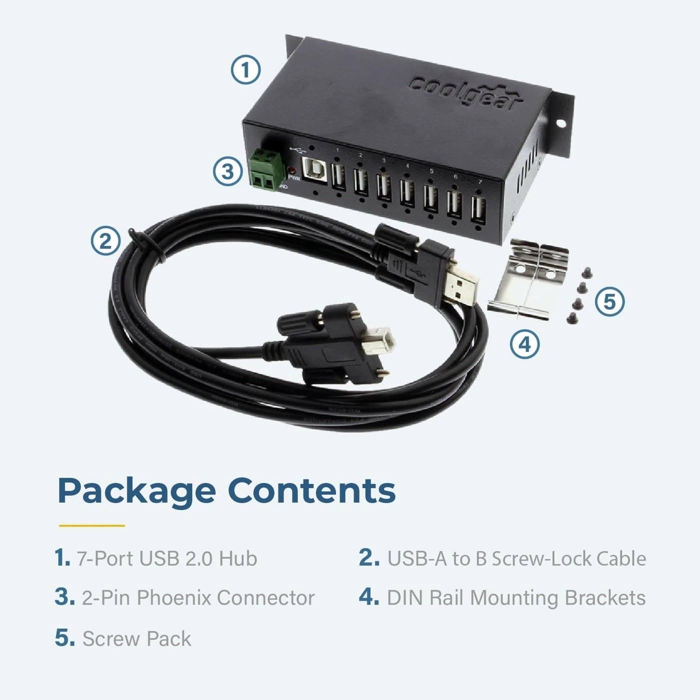 7-Port hub - Type B connector