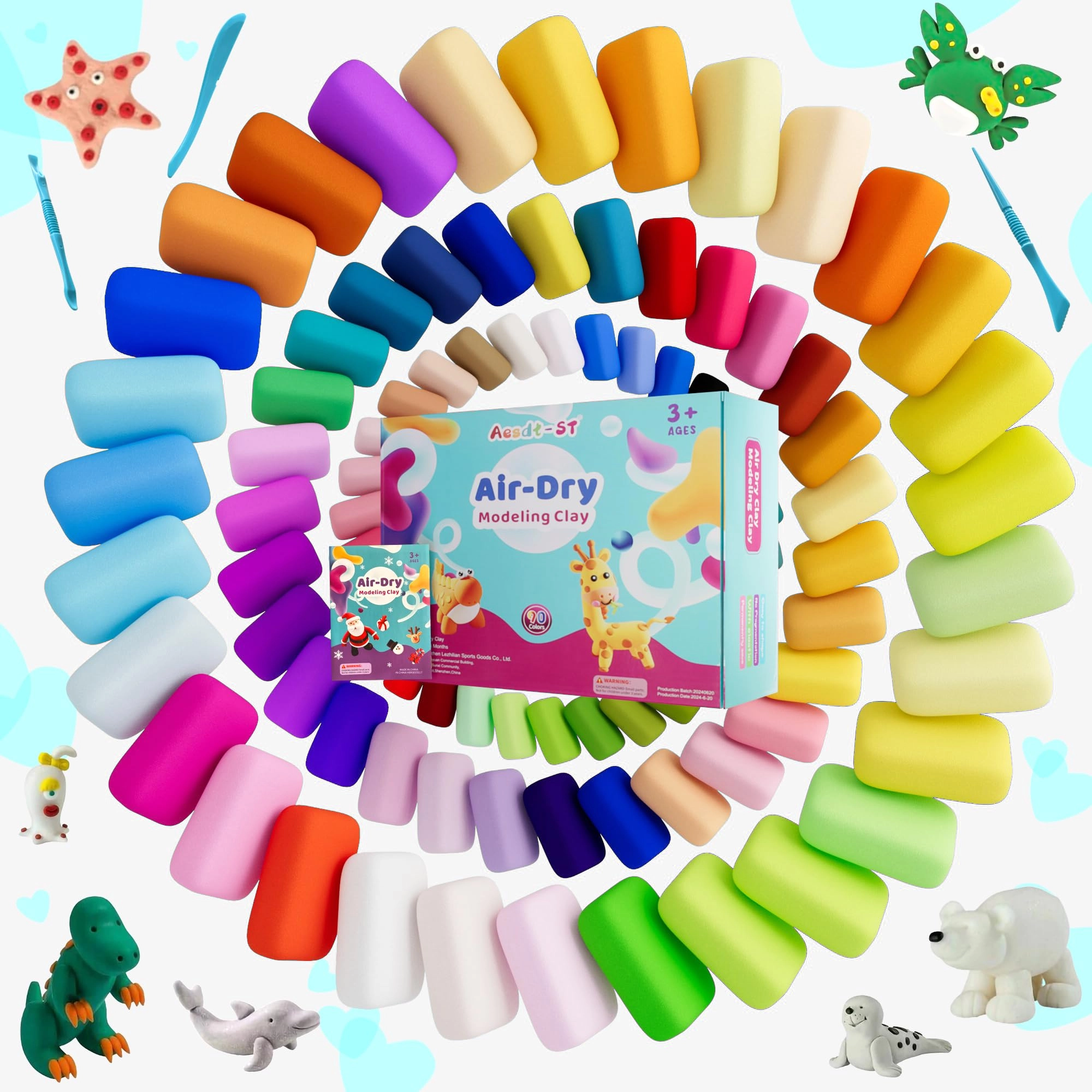 Air Dry Clay - 90 Colors Sculpting Tools