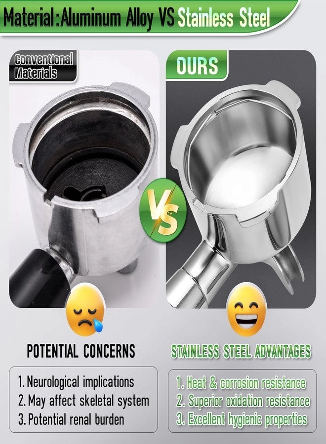 Portafilter - Dual Spout Siam Rosewood Grip 304 Stainless Steel Basket