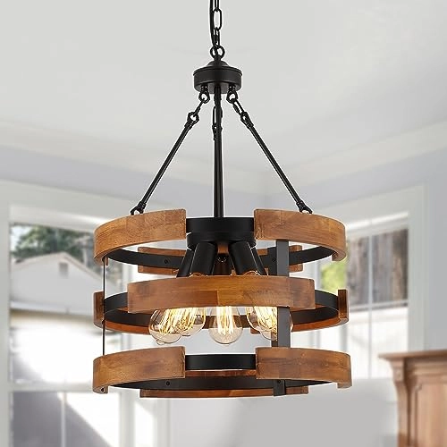 Round Rustic Chandelier - 59"