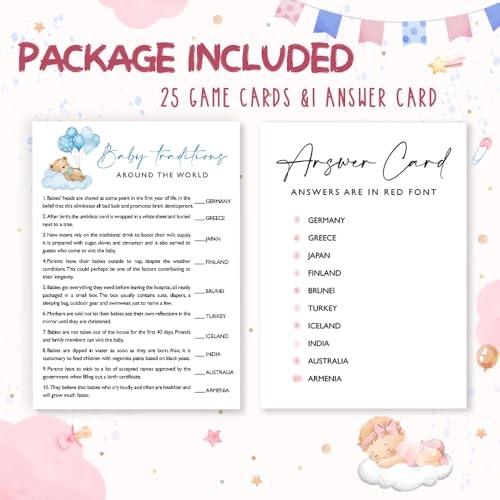 Baby Traditions Around The World Baby Shower Games - Adult 25