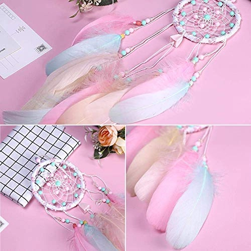 Dreamcatcher - Siderosphere, feathers, lines, wood beads.