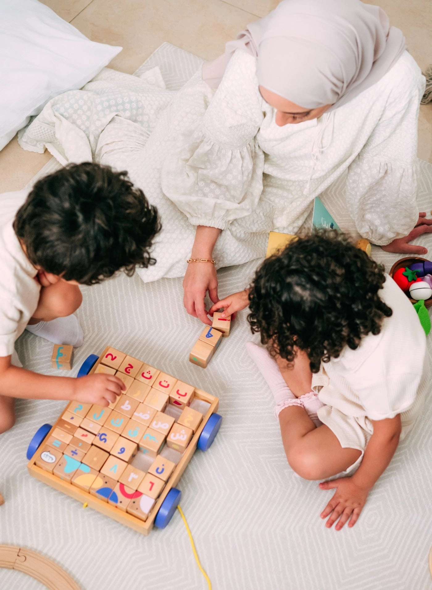 Arabic Wooden Alphabet Cubes - 48 pieces