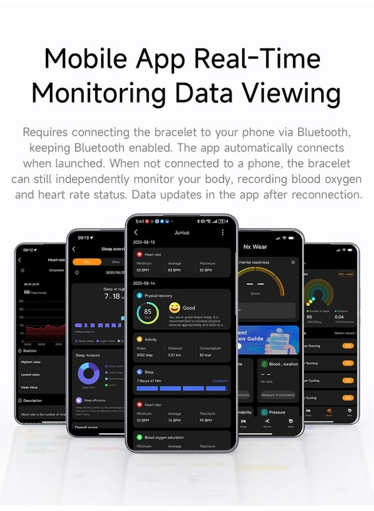 B5 Smart Bracelet - Heart Rate Blood Oxygen Sleep Monitoring