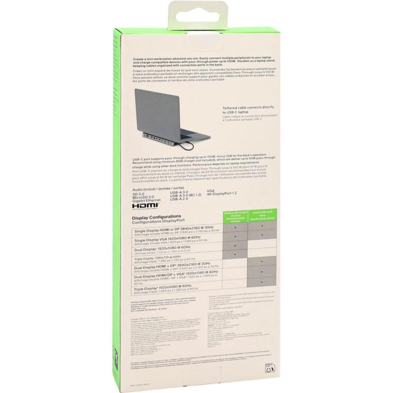 Connect USB-C Docking Station - INC004BTSGY 11-in-1 USB-C Grey