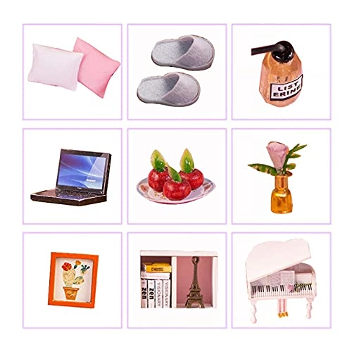 DIY Dollhouse Kit - 30x24.5x27.6 cm LED Light