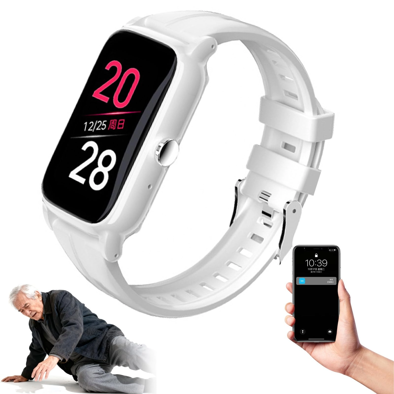 Fall Detection Watch for Elderly ABS+PC