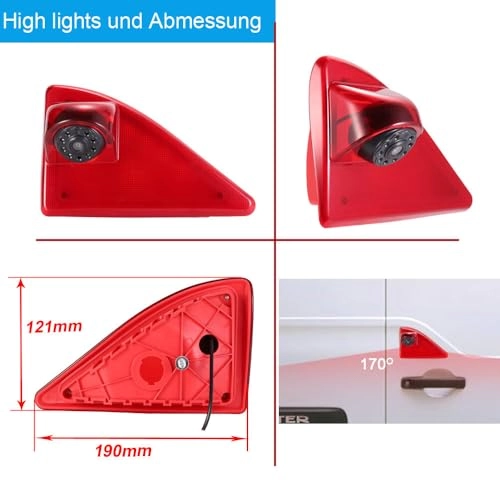 3rd Brake Light Reversing Camera + 4.3 Inch TFT LCD Monitor - Night vision 1280 x 720 pixels