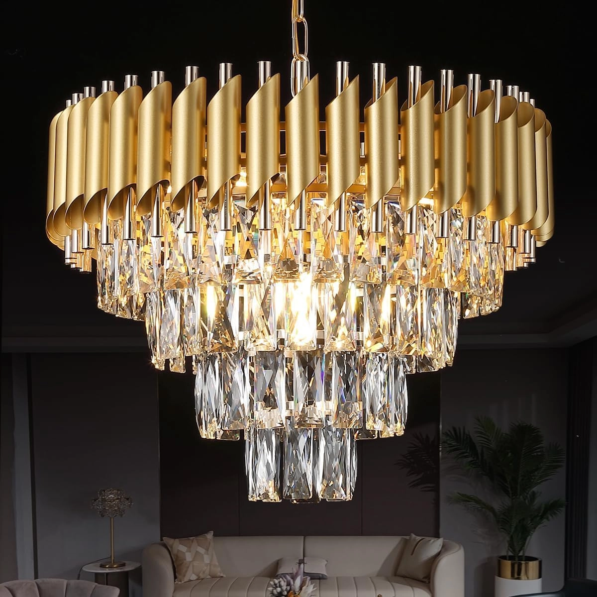 J0023-550 SQ - 550mm 4-Tier Chandelier
