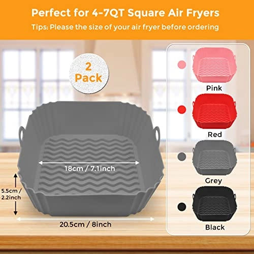 Air Fryer Silicone Liner - Silicone 2 Pack