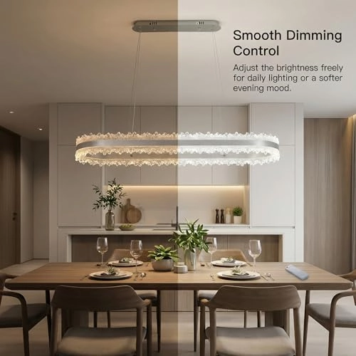 LED Ring Chandelier Oval - 3000K/4500K/6000K Stepless Dimming