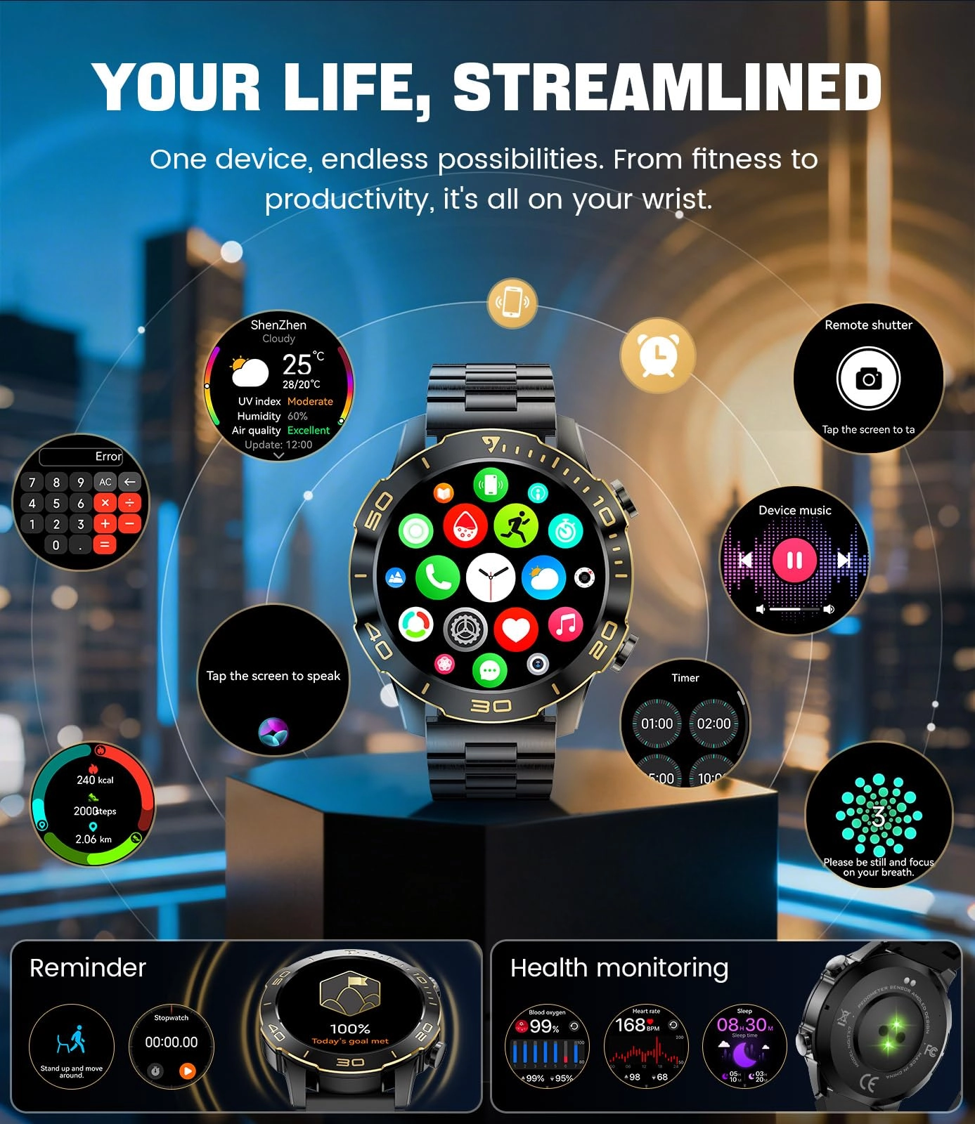 Smart Watch Metal