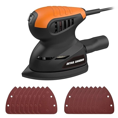Detail Sander - 13,500RPM 16PCS Sandpapers Dust Collection