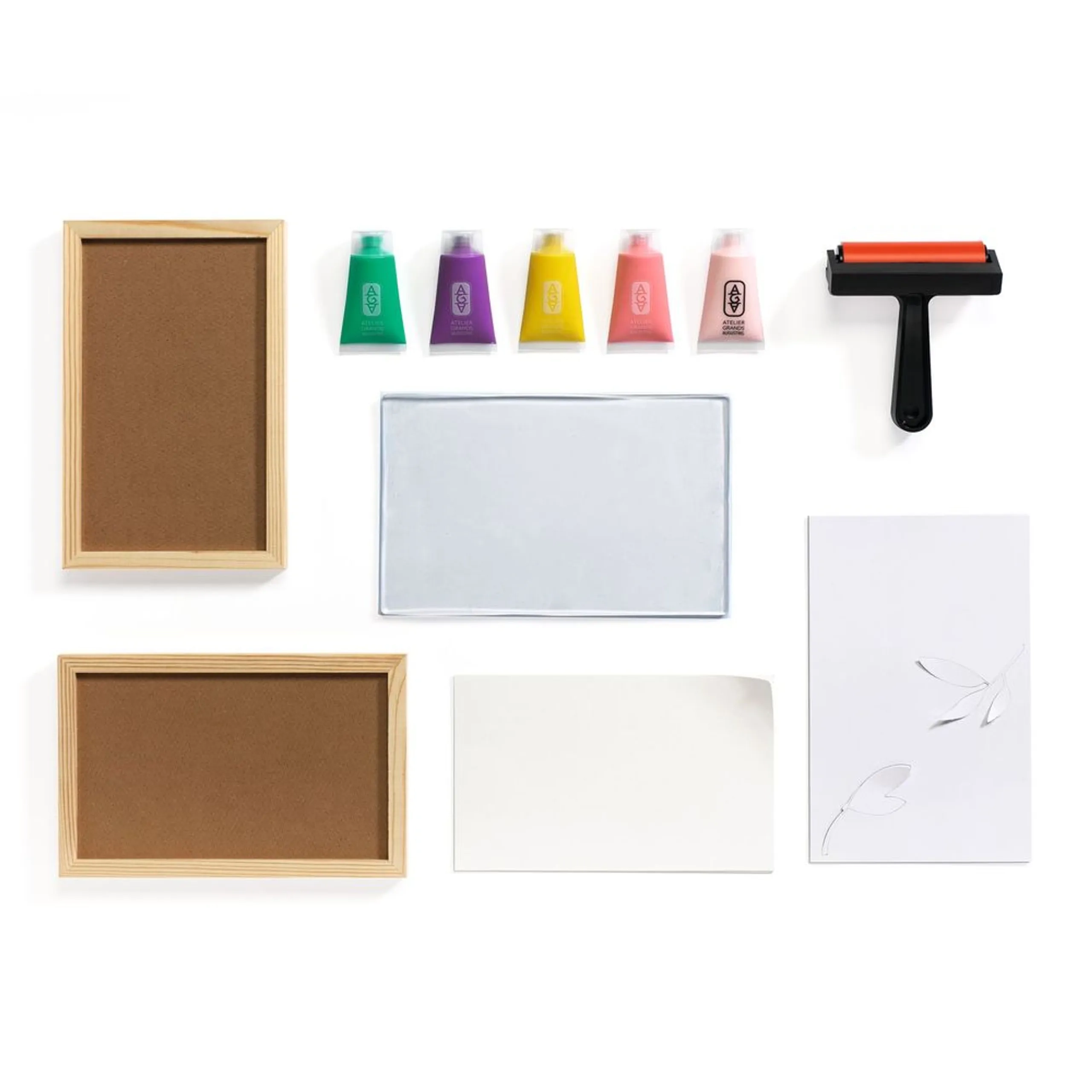 Atelier 46 - silicone gel plate brayer roller paints stencils