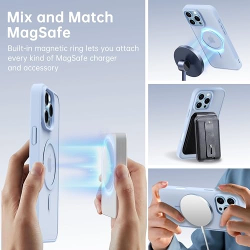 Case for iPhone 16 Pro Max Clear Back Phone Bumper Cover with MagSafe for iPhone 16 Pro Max