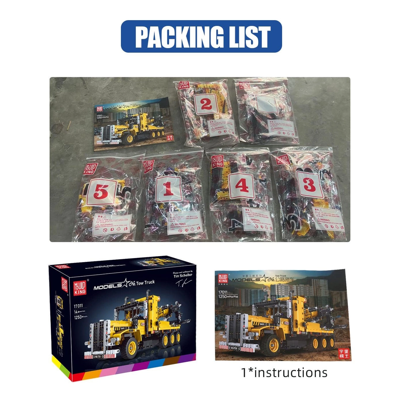 17011 Heavy-Duty Tow Truck - 1250 pcs for ages 8+