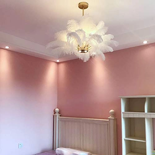 Nordic Modern Chandelier - E14-led White feathers 100*59cm