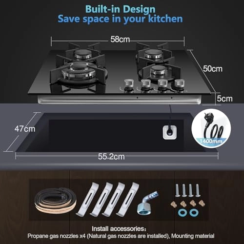 GHG604A-T3CB Gas hob