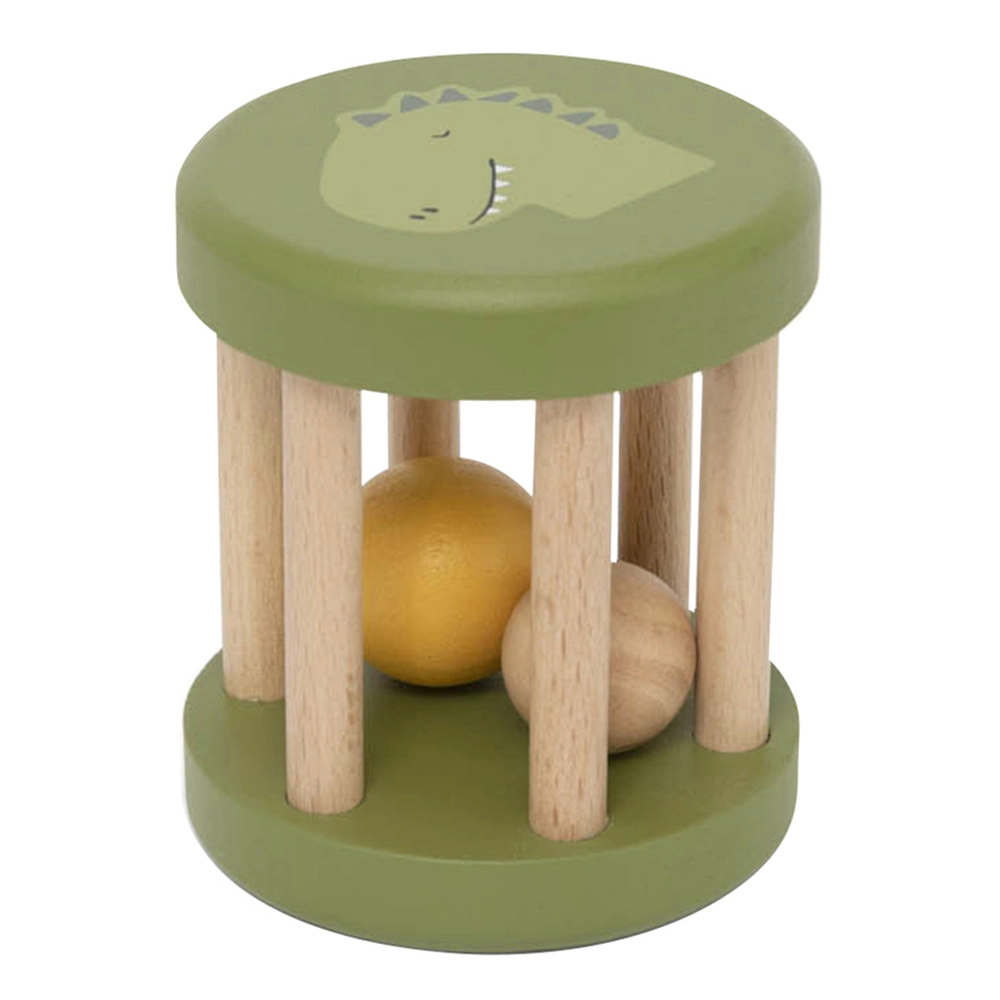 TRIXIE Wooden Rolling Rattle - 6 months Mr. Dino