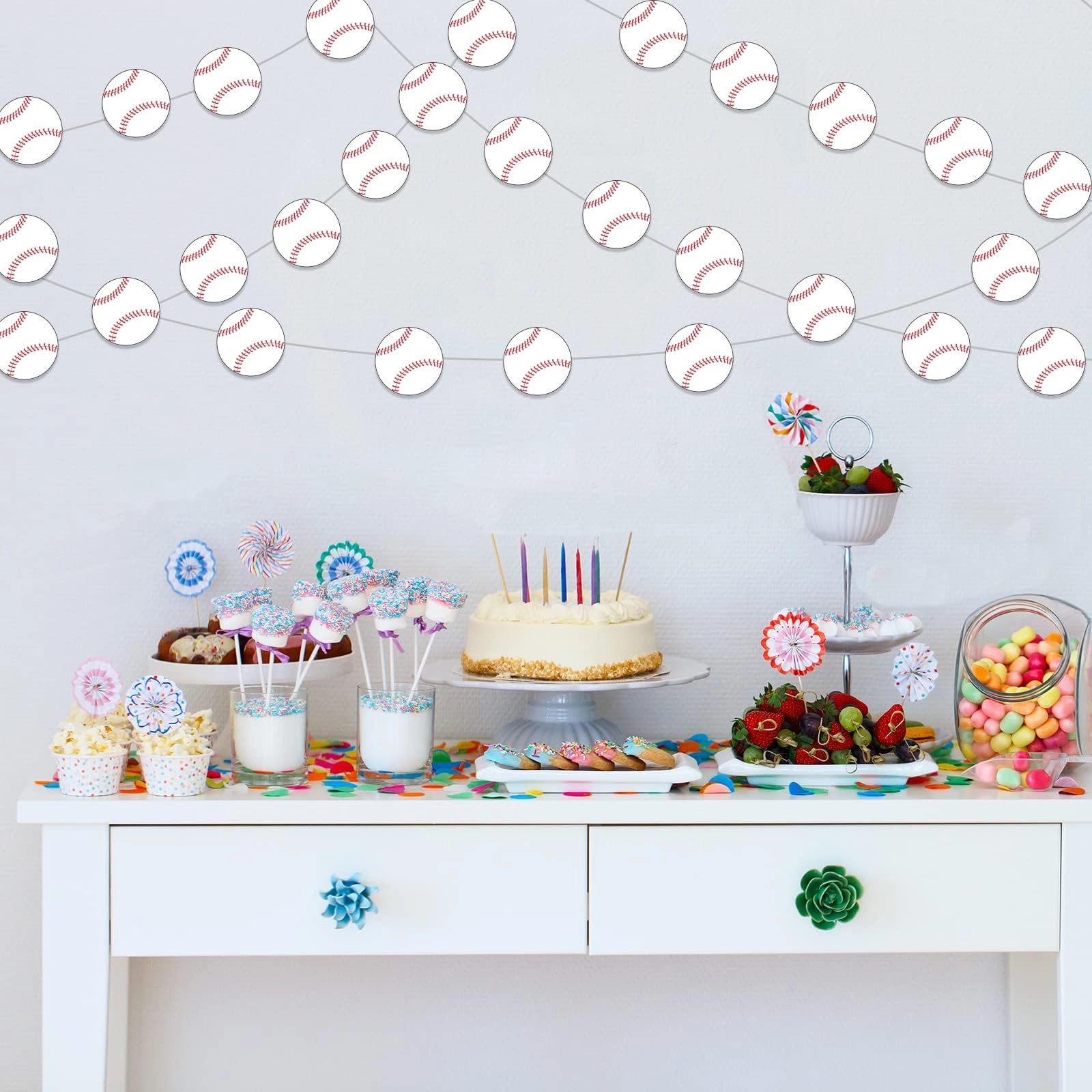 Baseball Garland - 8 Packs Birthday