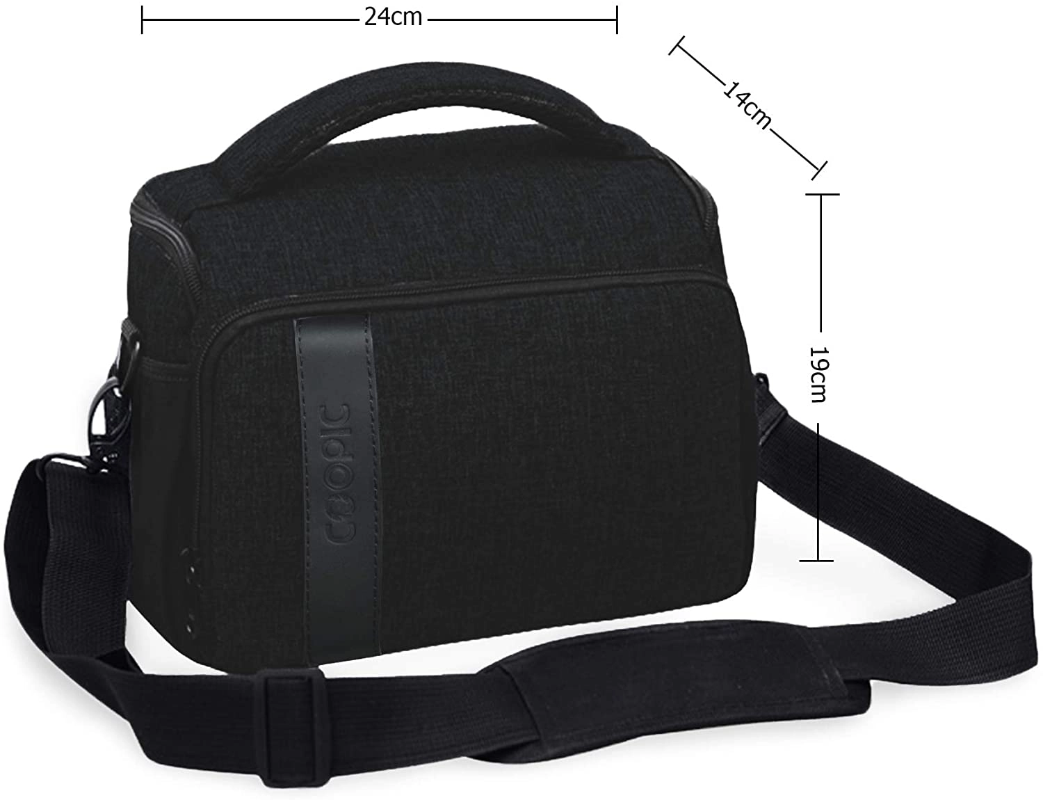 Bl-26 - Black Messenger Canvas DSLR Camera Bag