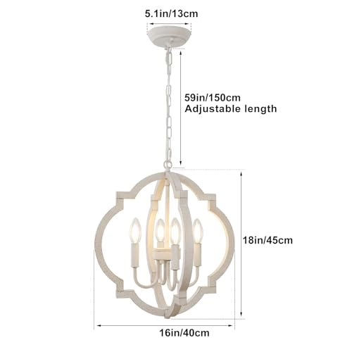 4 Light Pendant Light Fixture - Dimmable