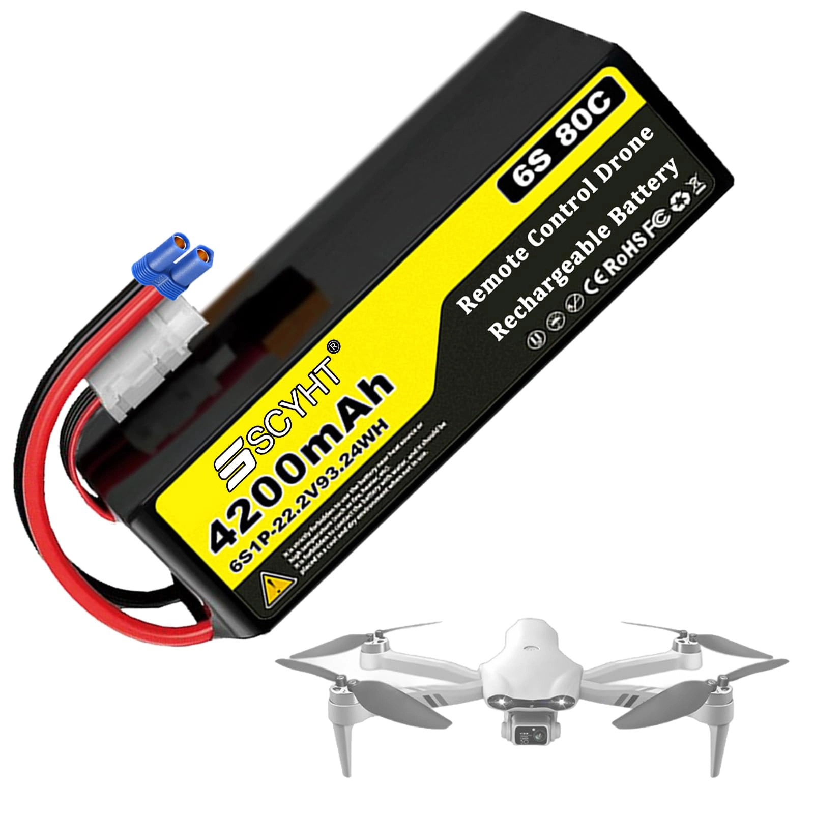 6S Drone Battery - 7200mAh 6800mAh 6500mAh