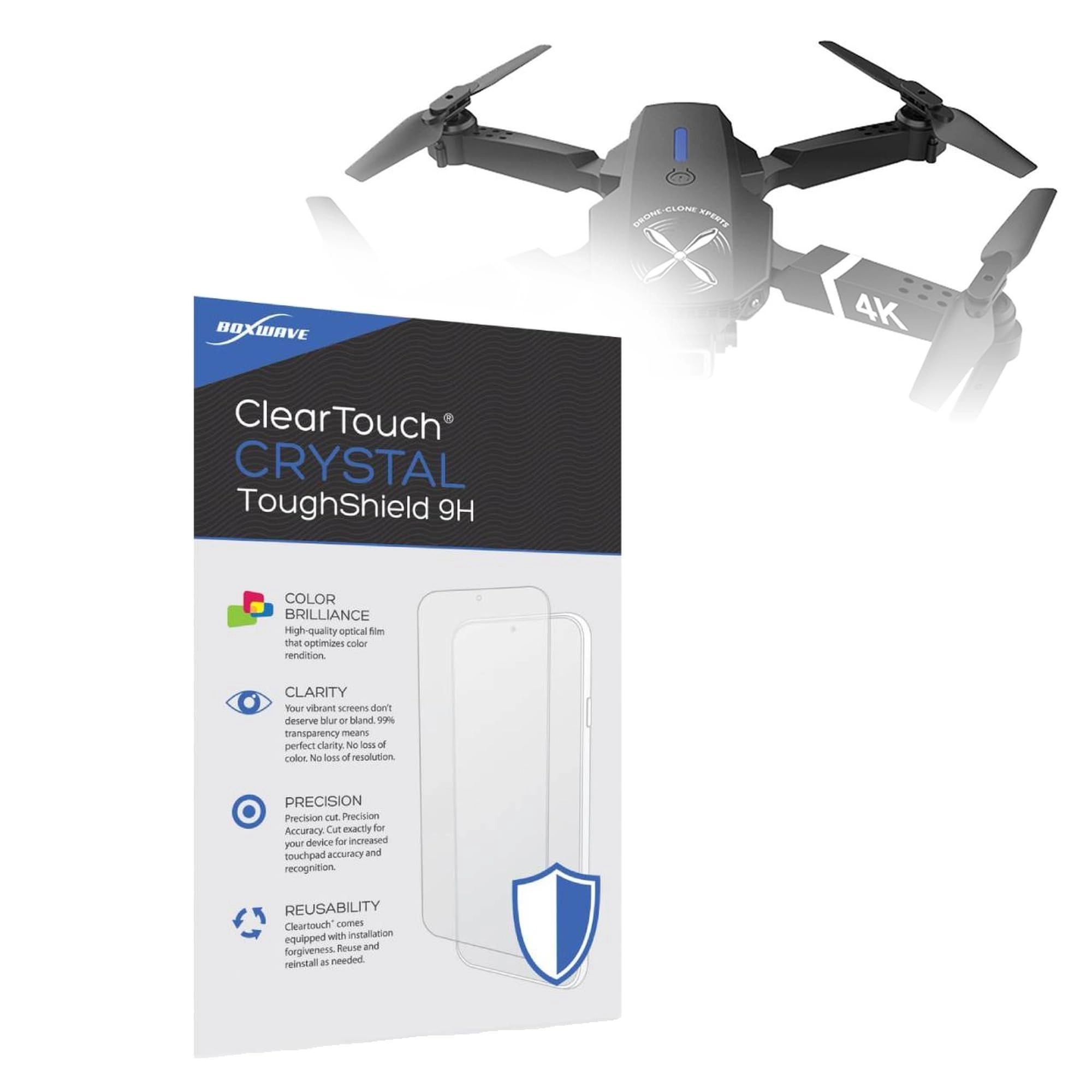 Boxwave ClearTouch Crystal ToughShield - Droneclone Xperts Black Bird Remote Controller
