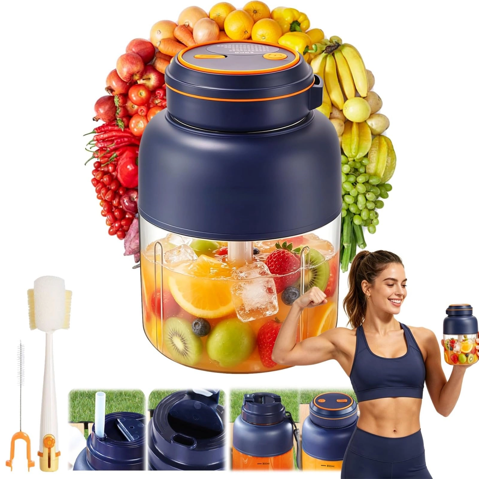 RKOWIVV Multifunctional Portable Wireless Juicer Cup