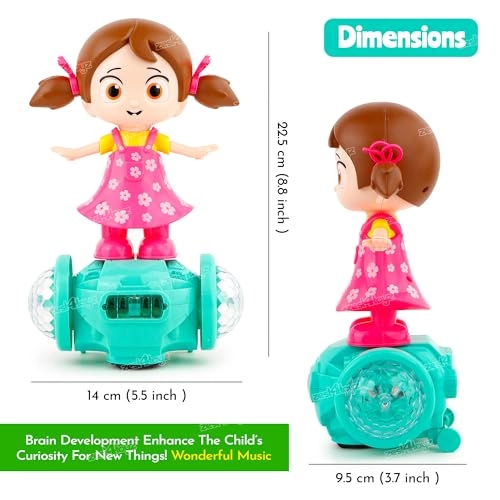 360 Degree Rotating Musical Dancing Girl Doll - 12 months and up