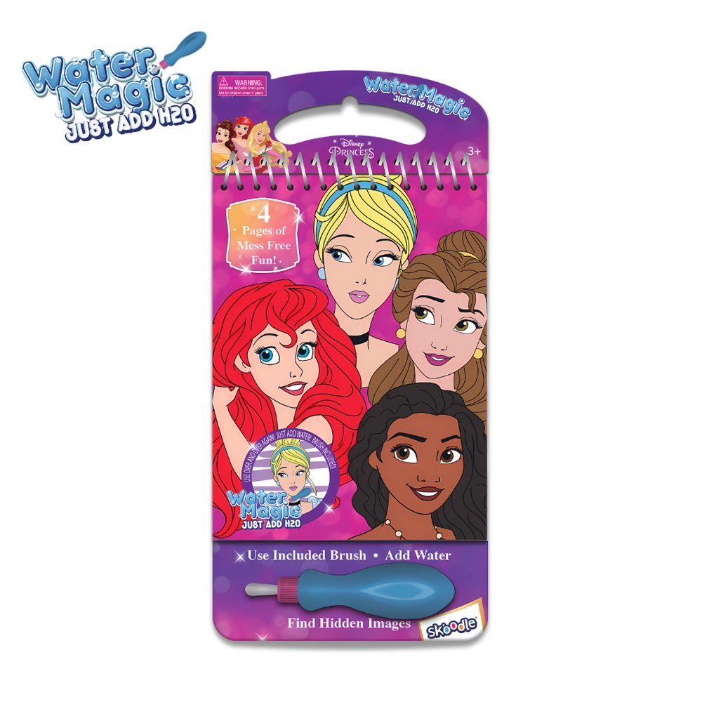 Princess Water Magic Pad - 4 reusable reveal pages water brush